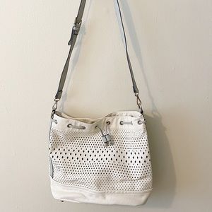 White leather cross body bag